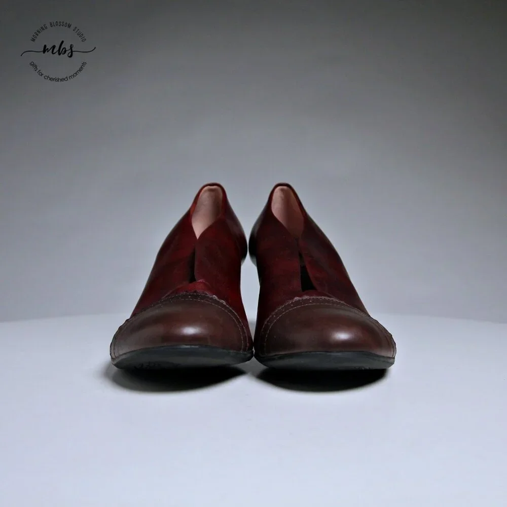 EUC BeautiFeel Calla Cap Toe Pumps‎ in Burgundy Women Size EU 42